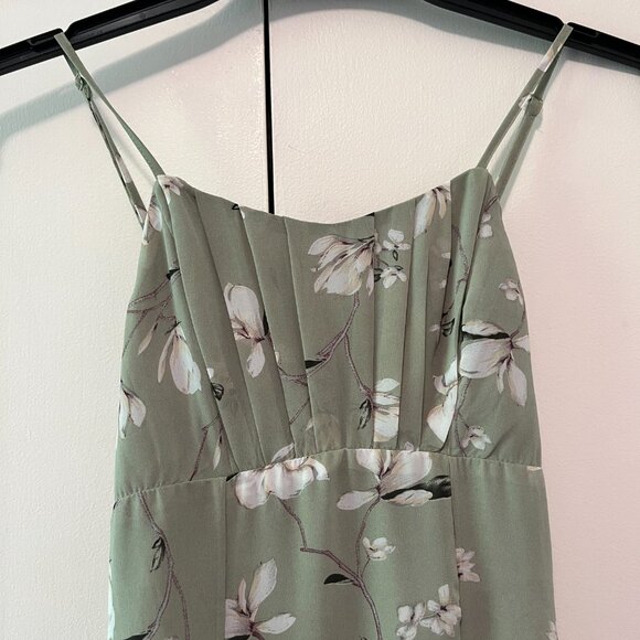 Pale green chiffon summer dress - Picture 3 of 11